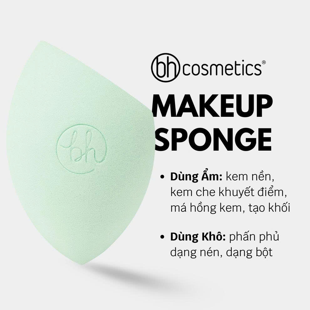 Mút Trang Điểm BH Cosmetics Foundation Blender BHM003 Xanh Mint Đa Năng Tán Kem Nền Cushion Che Khuyết Điểm